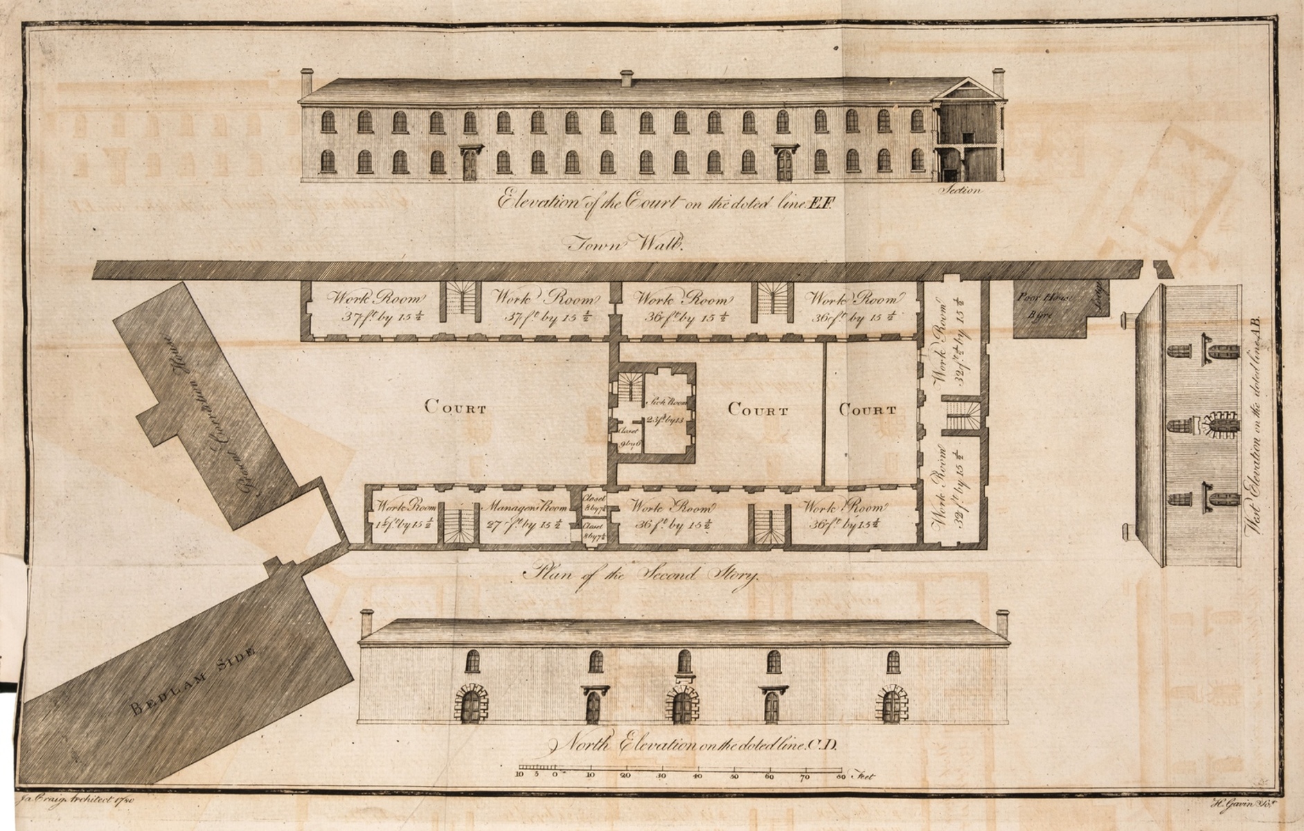 Prison.- Craig (James) Plan for a General Bridewell, only edition, [Edinburgh, 1780].