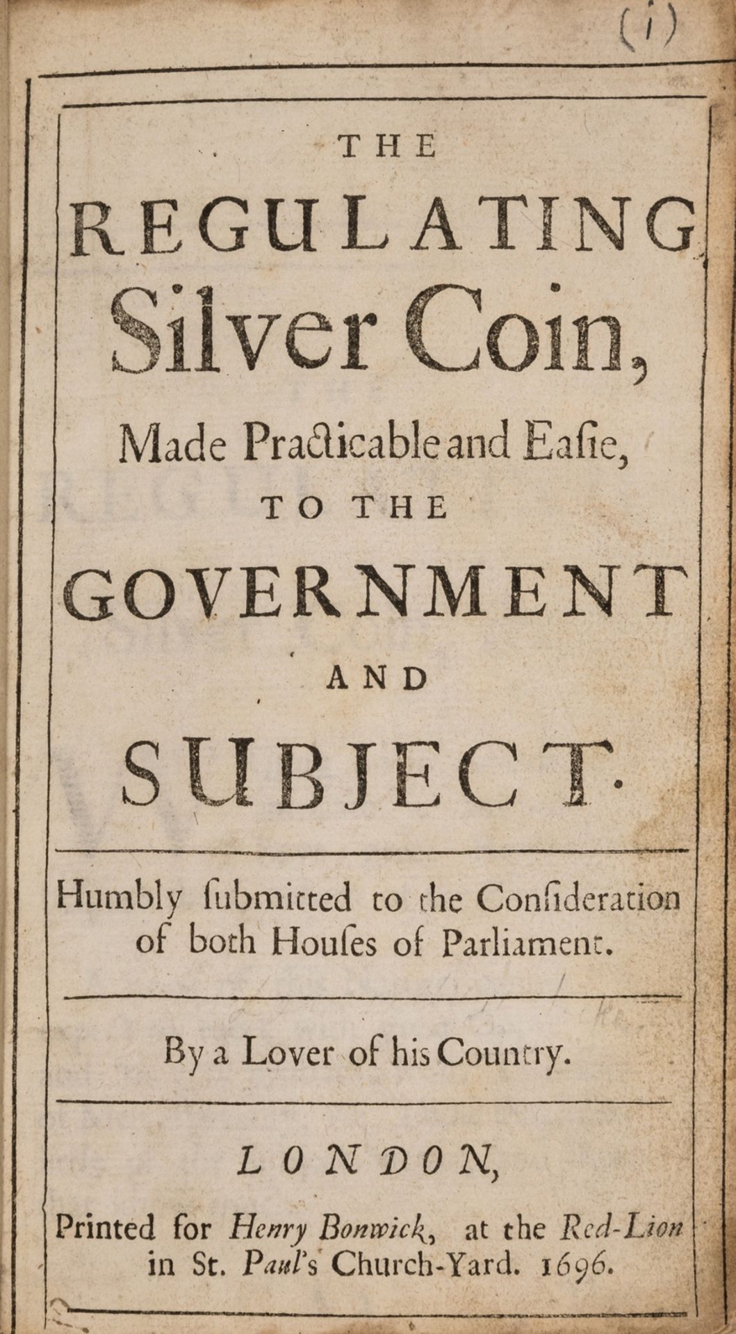 Coinage.- Lowndes (William) A Report Containing an Essay for the Amendment of the Silver Coins, …