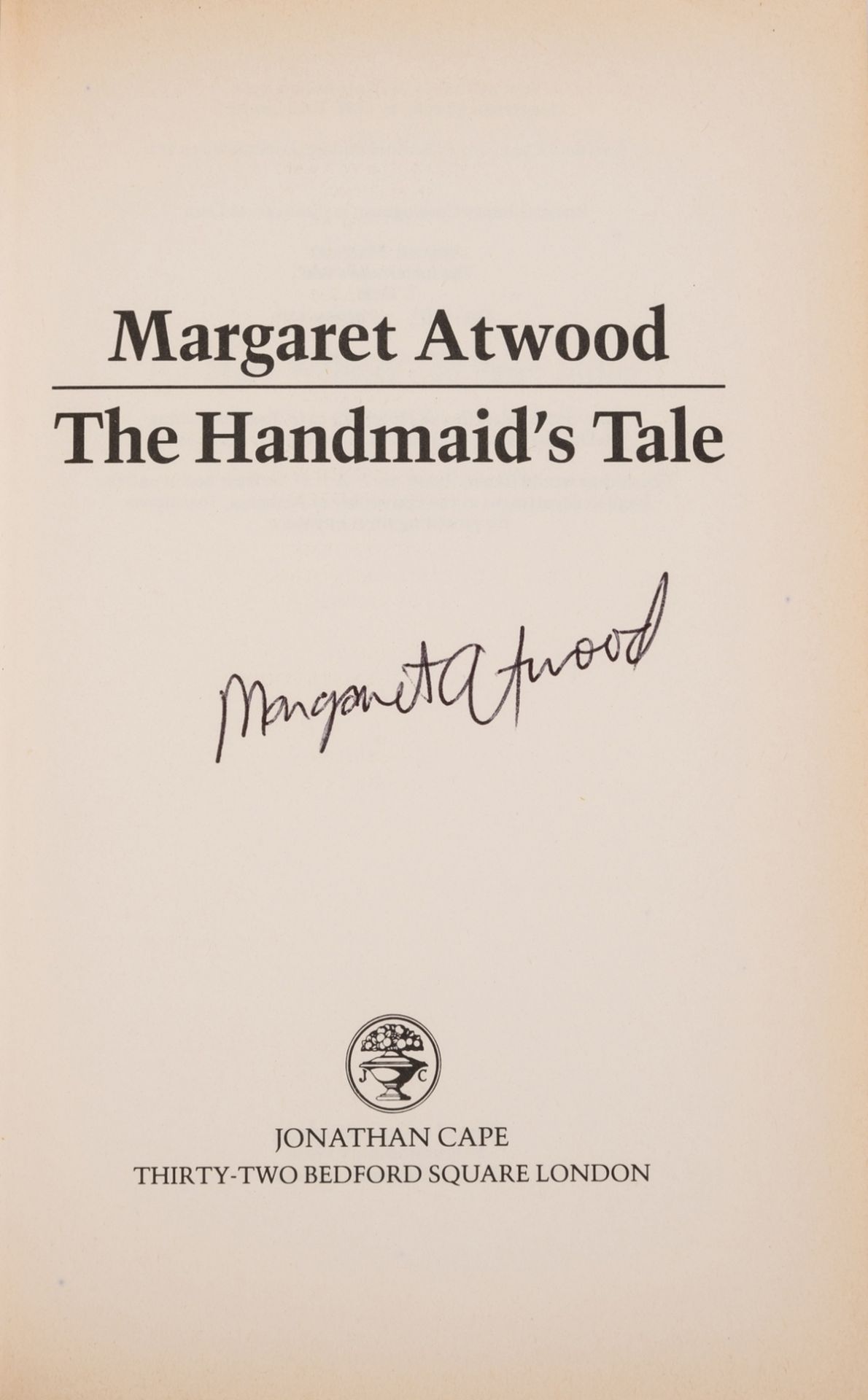 Atwood (Margaret) The Handmaid's Tale, first English edition, signed by the author, 1986 & 2 … - Bild 2 aus 2