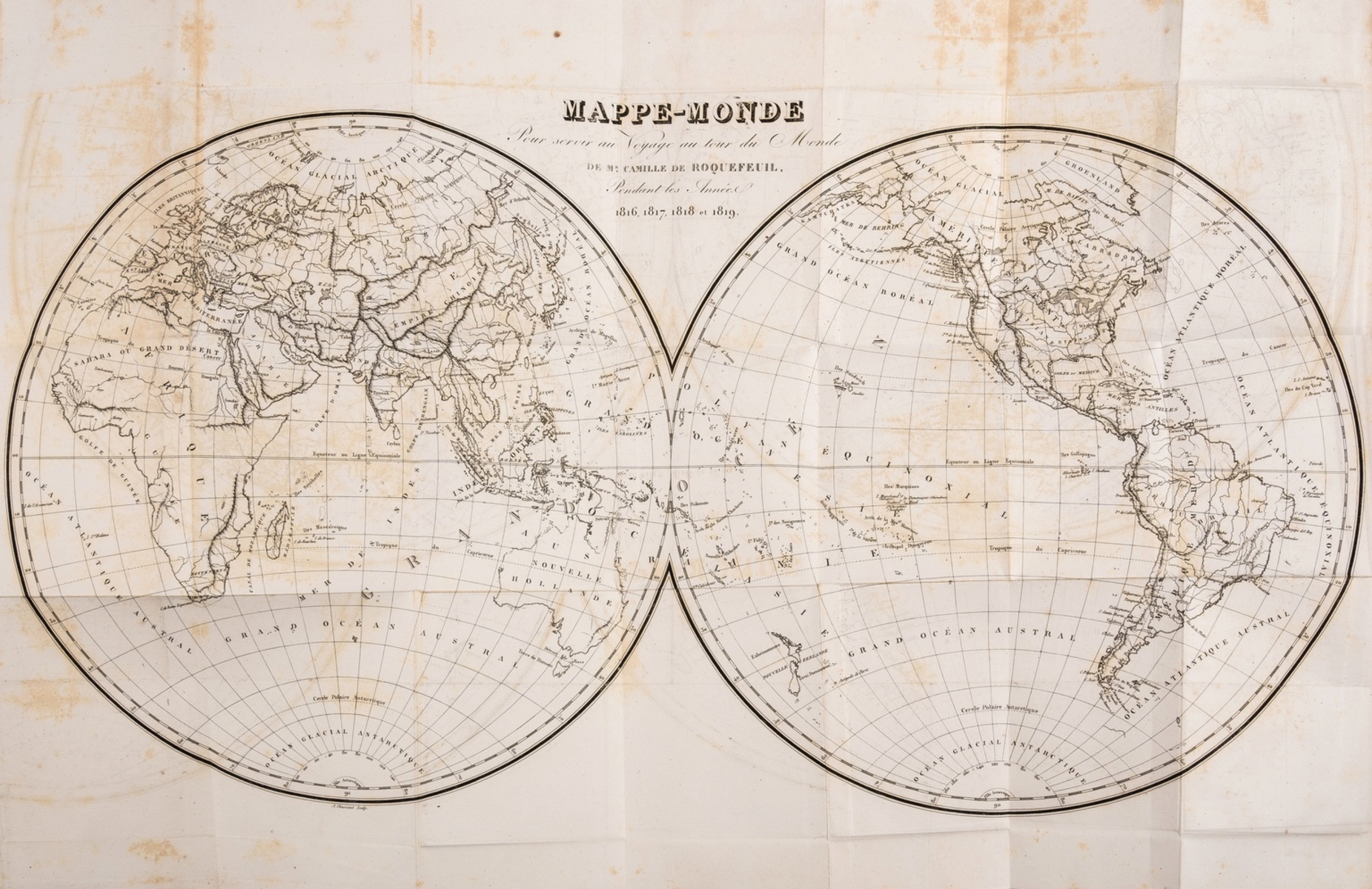 Roquefeuil (Camille de) Journal d'un Voyage Autour du Monde, 2 vol., first edition, Paris, 1823.