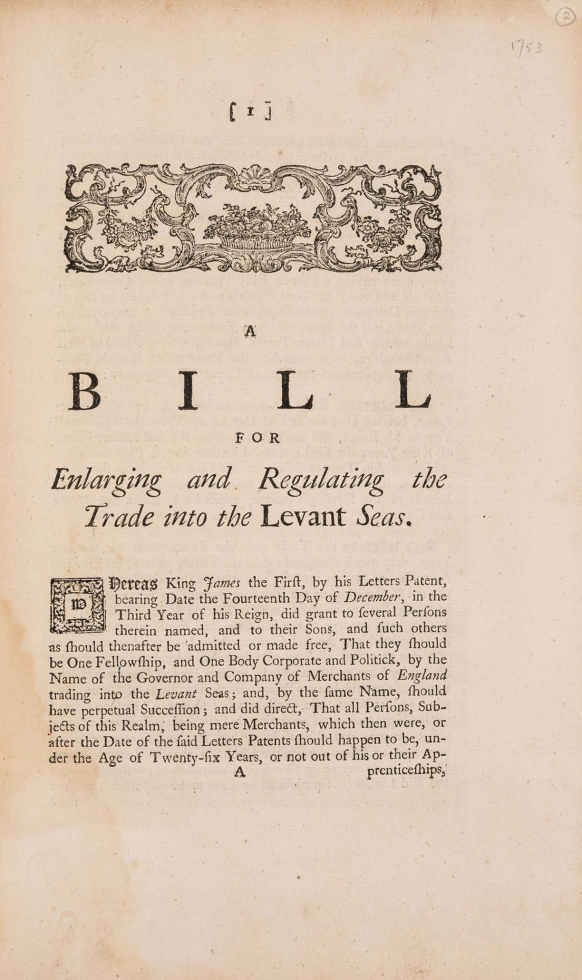 Levant.- Case (The) of the Governor and Company of Merchants of England Trading to the Levant …