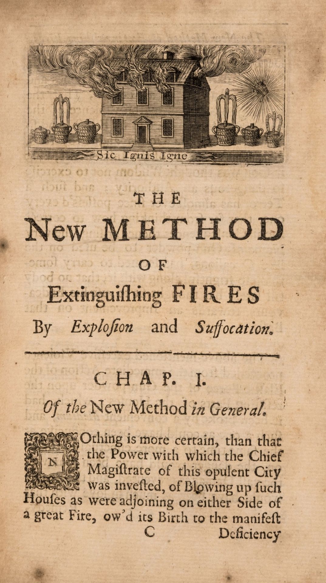 Fire.- Godfrey (Ambrose) An Account of the New Method of Extinguishing Fires by Explosion and …