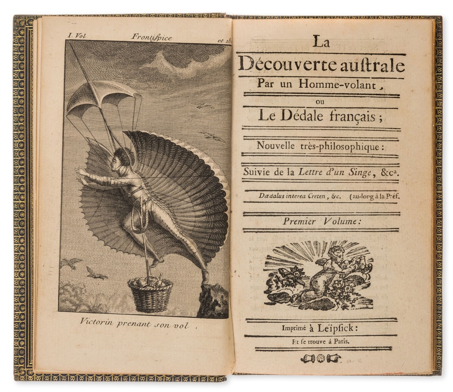 Imaginary voyages and utopias.- [Bretonne (Nicolas Edmé Restif de la)] La Découverte australe Par …