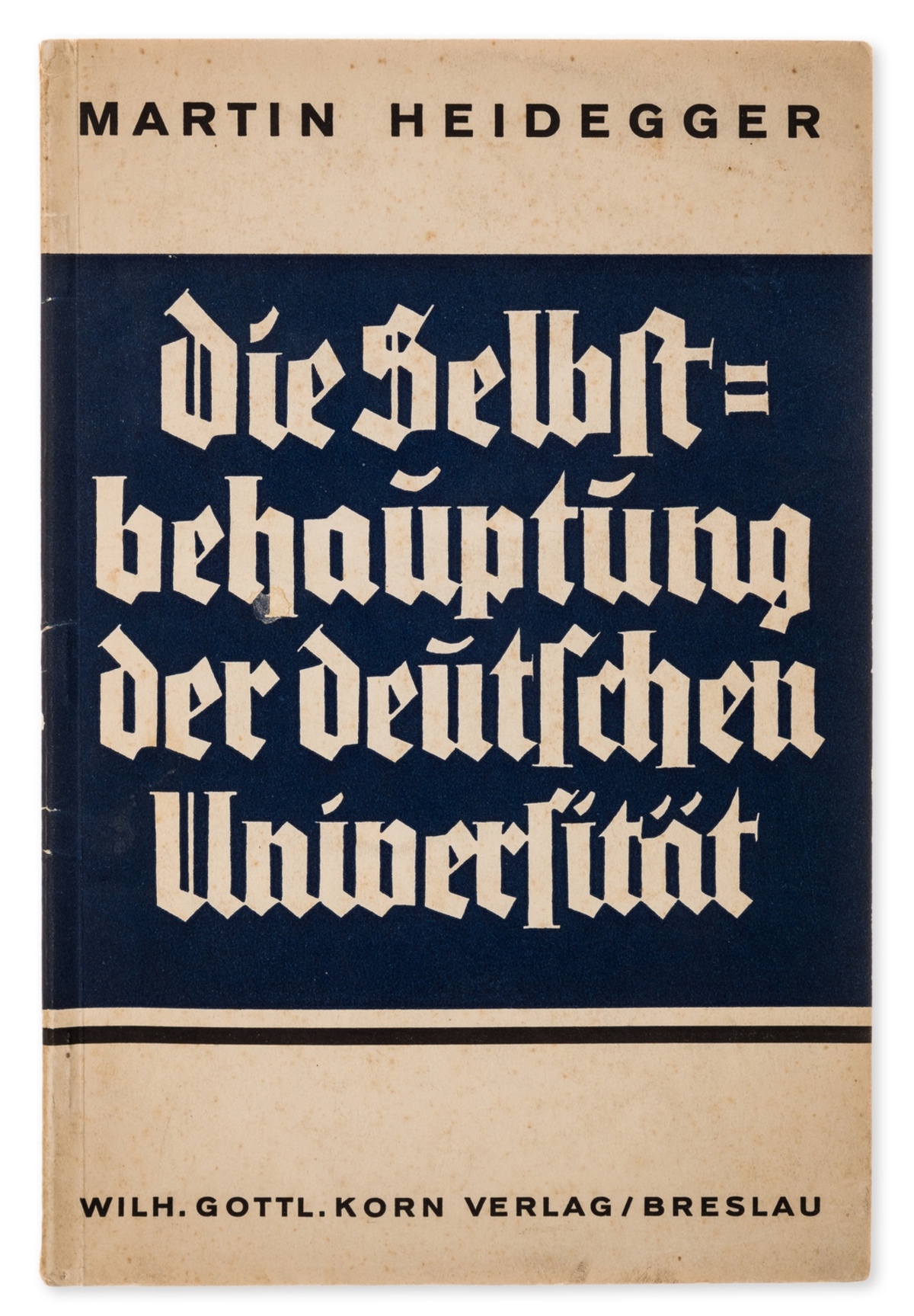 Heidegger (Martin) Die Selbstbehauptung der deutschen Universitat, first edition, signed …