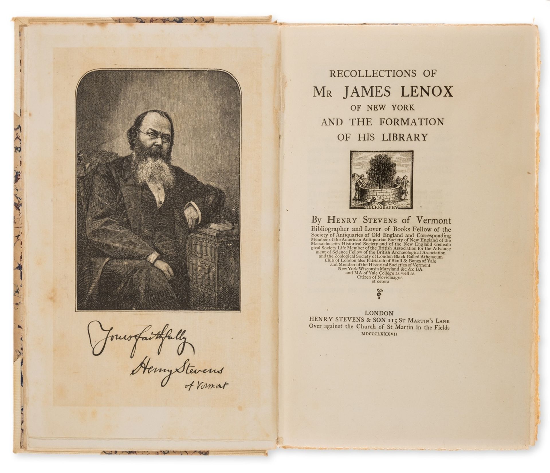 Lenox Library.- Stevens (Henry) Recollections of Mr James Lenox of New York and the Formation of …