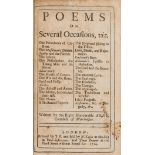 Women poets.- Finch (Anne, Countess of Winchelsea) Poems on Several Occasions, Printed by J. B. …