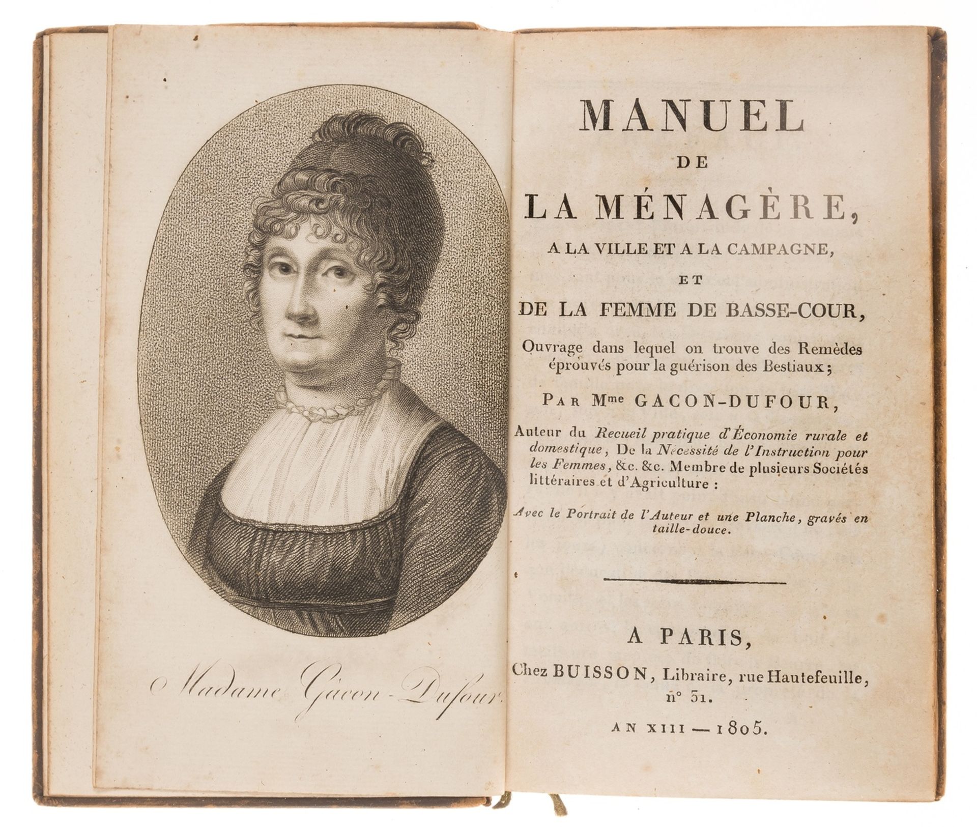 Domestic economy in town & country.- Gacon-Dufour (Marie Armande Jeanne) Manuel de la ménagère, a …