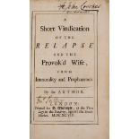 Vanbrugh (Sir John) A Short Vindication of the Relapse and the Provok'd Wife, from Immorality and …