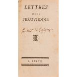 Novels.- Graffigny (Francoise d'Isembourg de'Happoncourt de)] Lettres d'une Peruvienne, ?first …