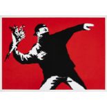 δ Banksy (b.1974) Love is in the Air (Flower Thrower)