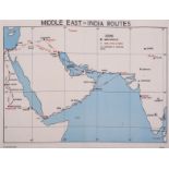 Middle East.- Anonymous (20th century) Middle East-India Routes, colour printed map, 1944; and 2 …