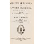 Africa.- Taylor (Rev. W. E.) African Aphorisms; or Saws from Swahili-Land, 1891.