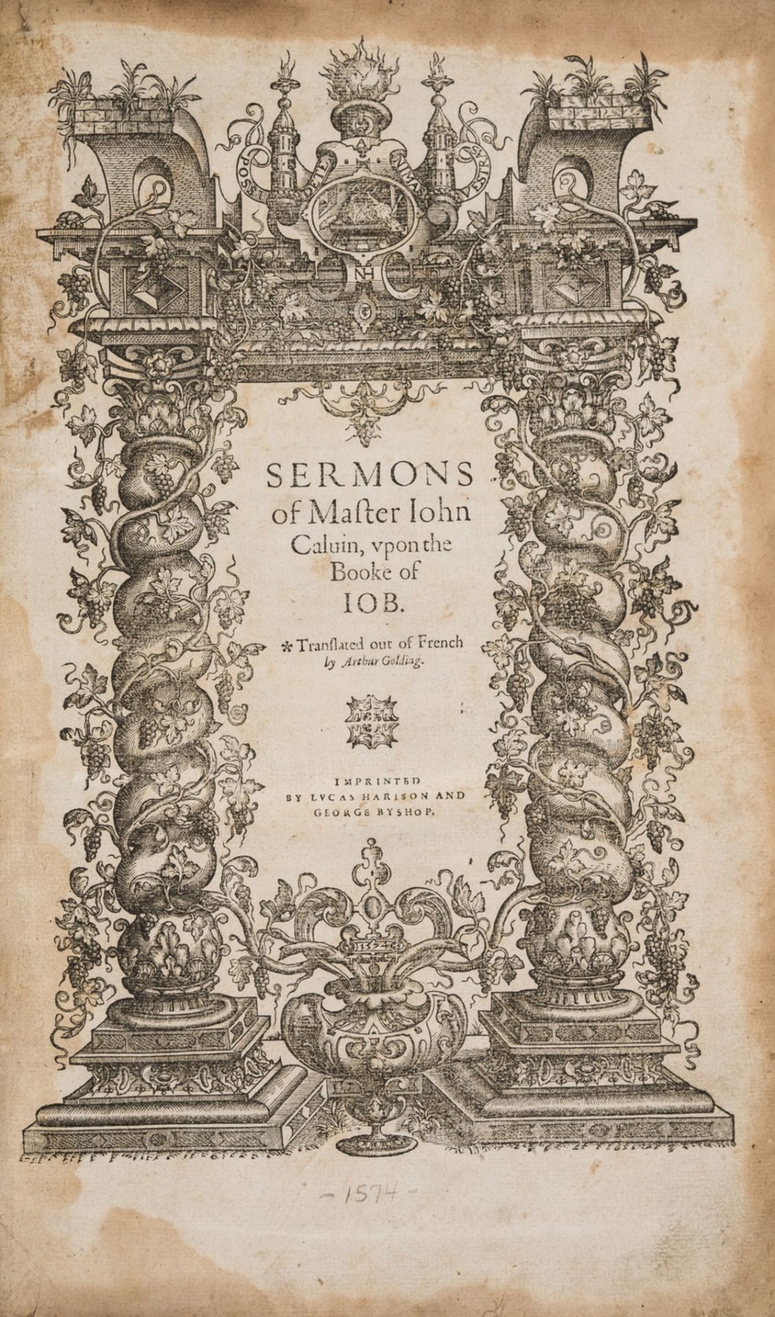 Calvin (John) Sermons of Master Iohn Calvin, upon the Booke of Iob, ?first edition in English, …