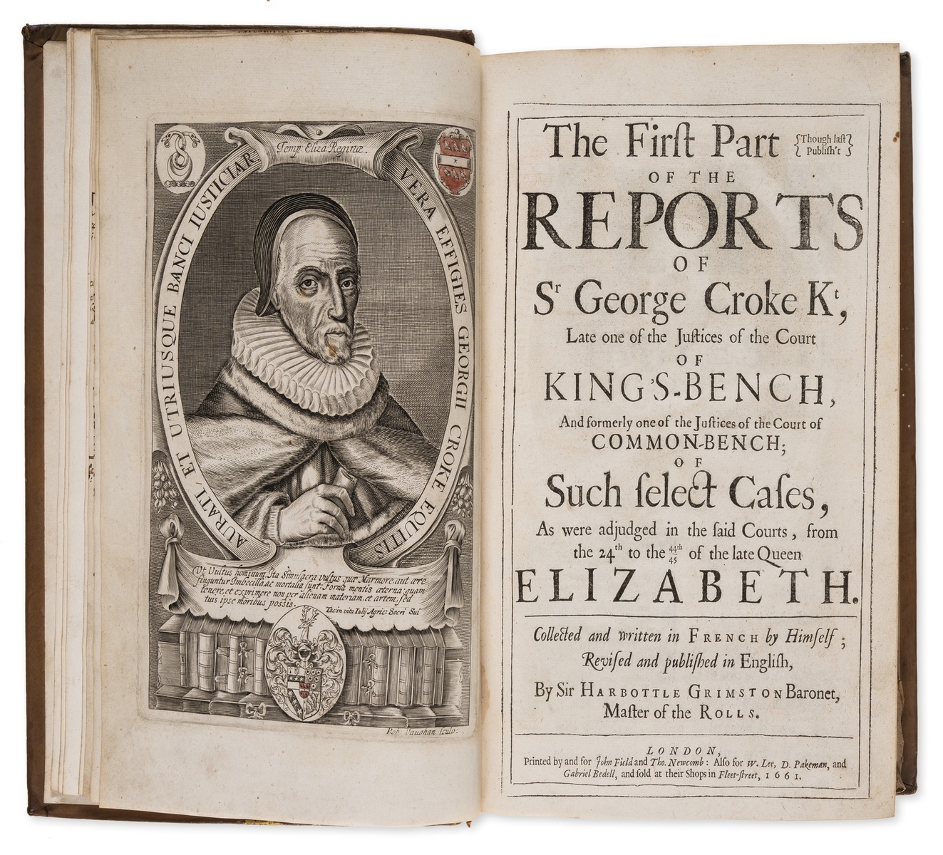 Law.- Croke (George) The First Park of the Reports of Sr George Croke Kt...., for John Field, 1661.