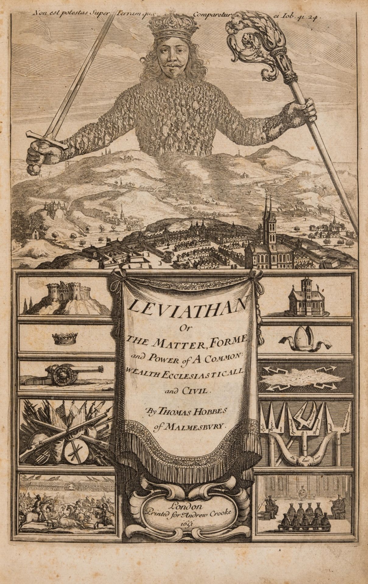 Hobbes (Thomas) Leviathan, or The Matter, Forme & Power of a Common-Wealth, first edition, first …