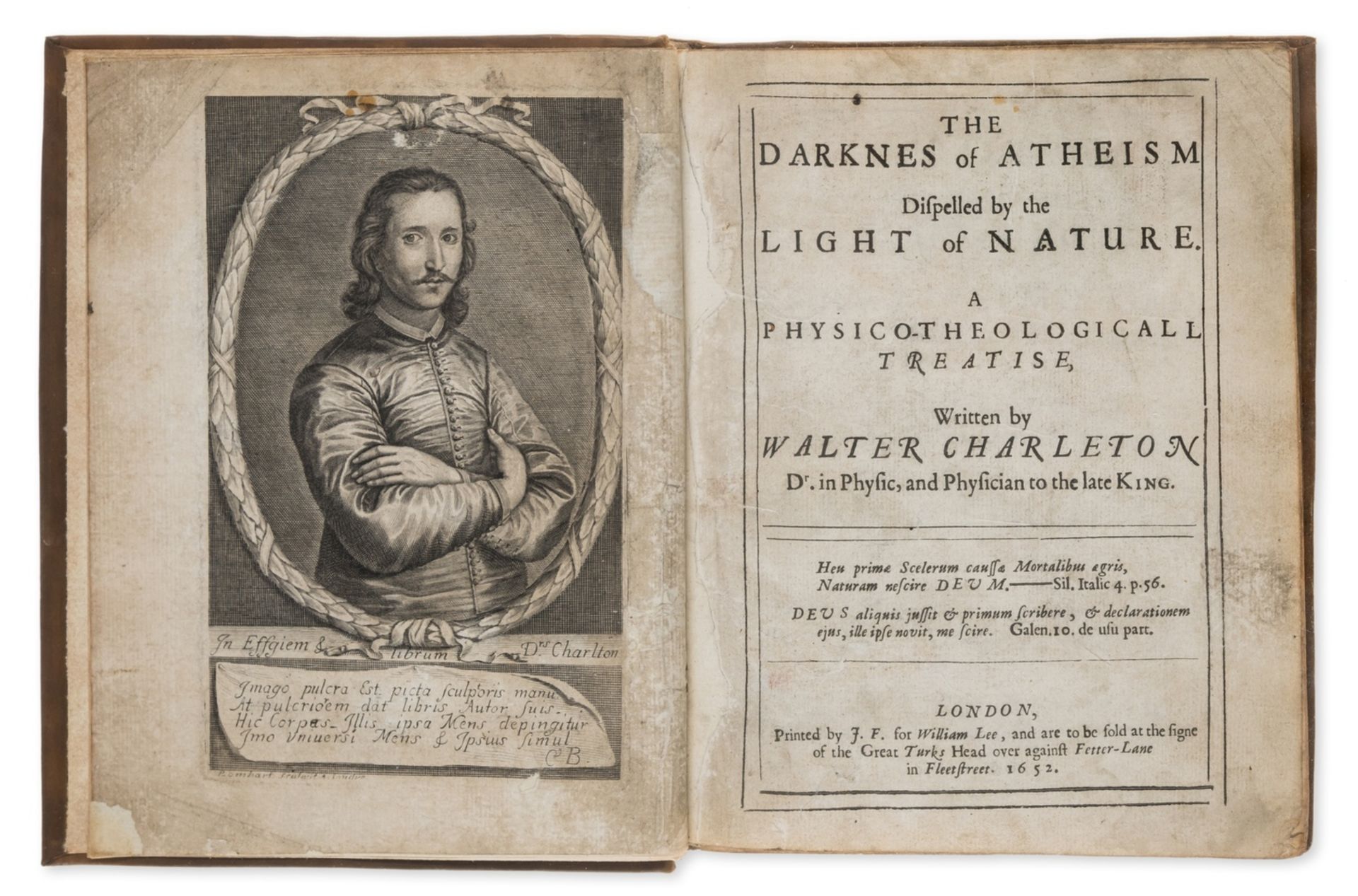 Charleton (Walter) The Darknes of Atheism Dispelled by the Light of Nature. A Physico-Theologicall …