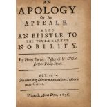 Written from prison.- Burton (Henry) An Apology of an Appeale. Also An Epistle to the True-Hearted …