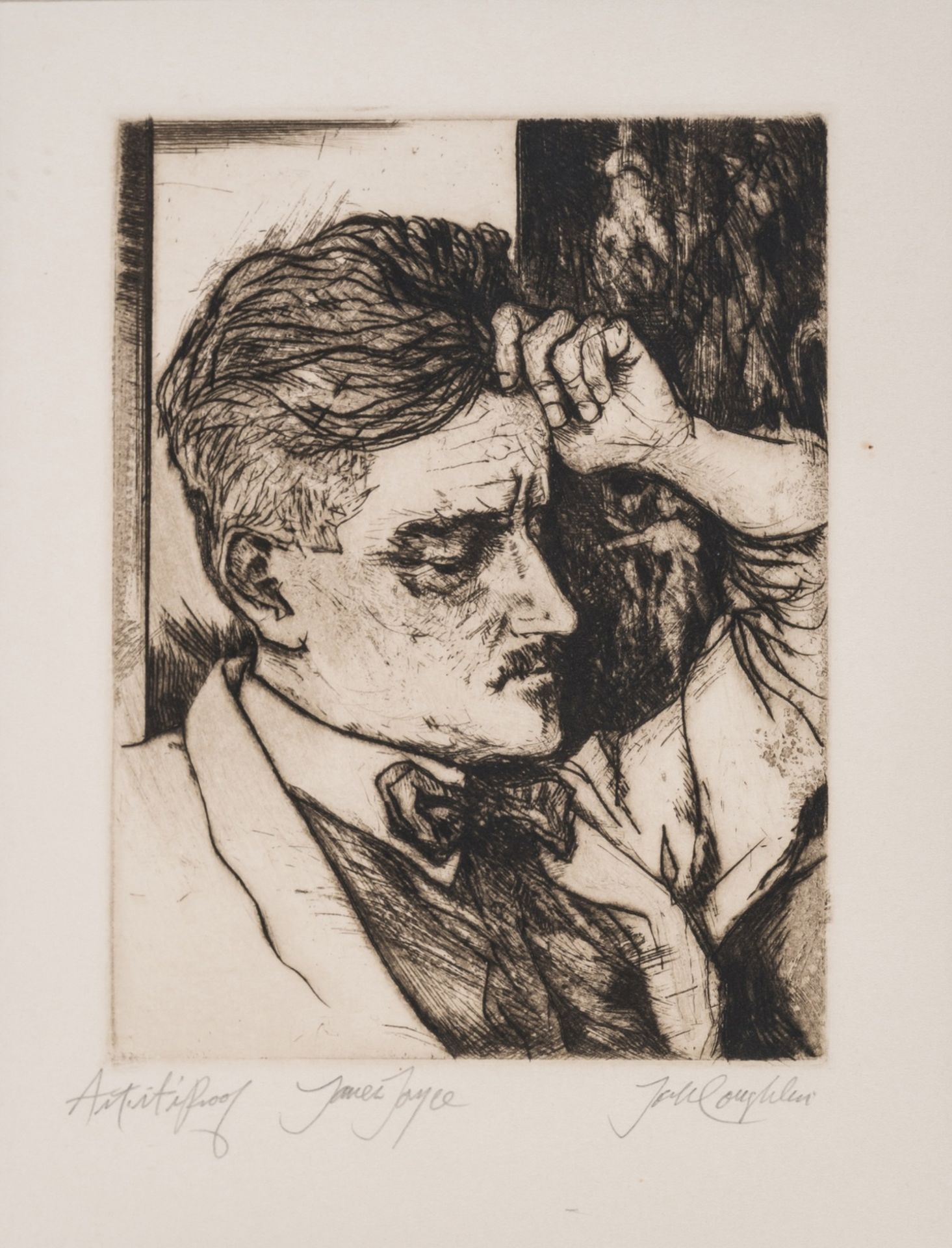 Joyce (James).- Coughlin (Jack) James Joyce etched portrait, signed by the artist in pencil below …