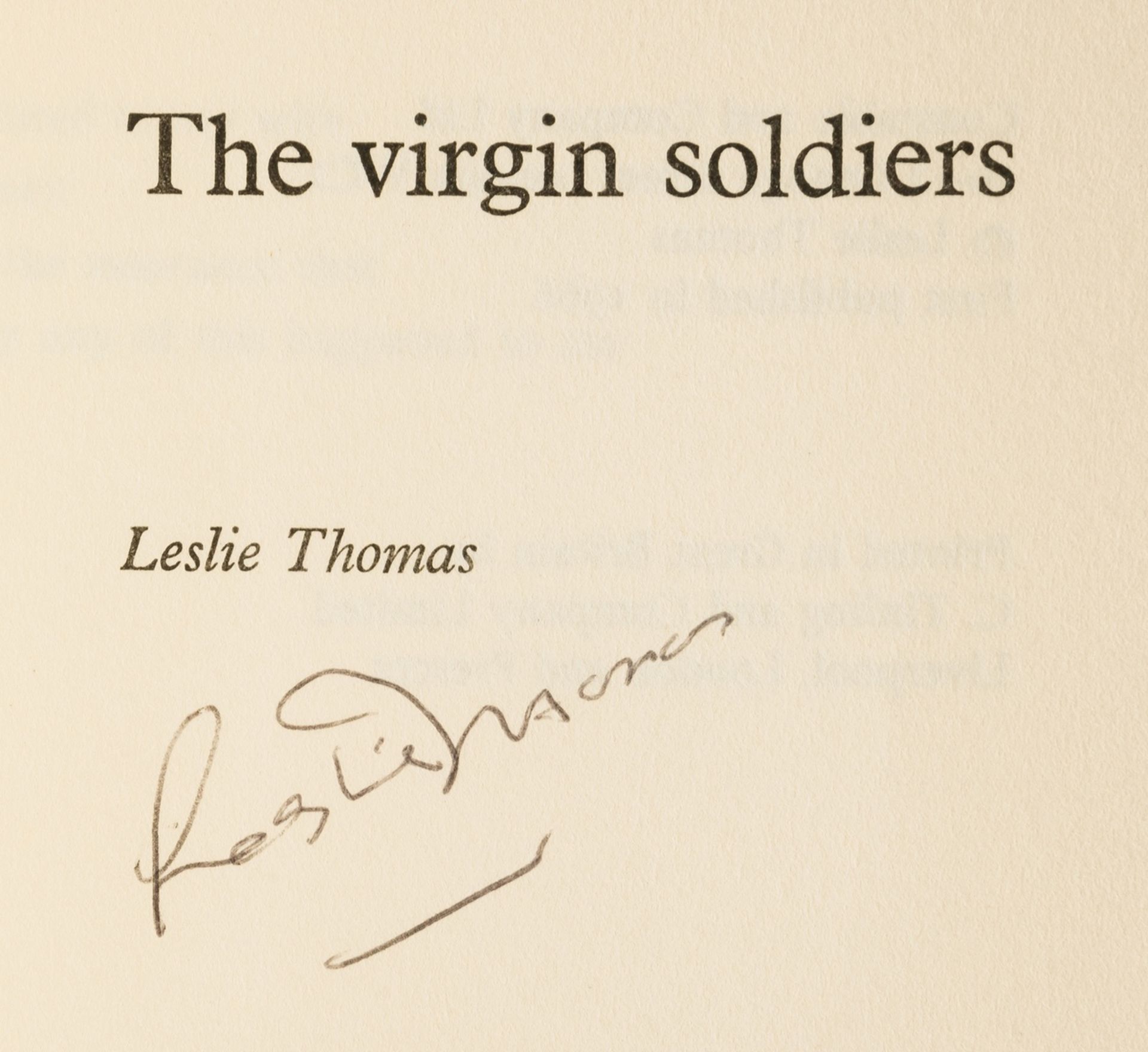 Thomas (Leslie) The Virgin Soldiers, first edition, author's own copy signed by him on title with … - Bild 2 aus 2