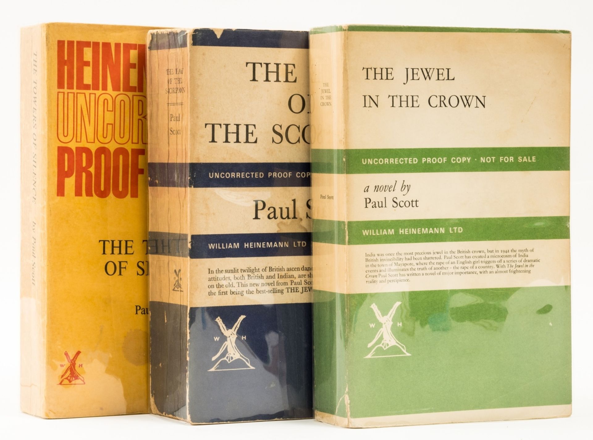 Scott (Paul) The Jewel in the Crown, uncorrected proof copy, 1966 & 2 other proofs from the Raj …