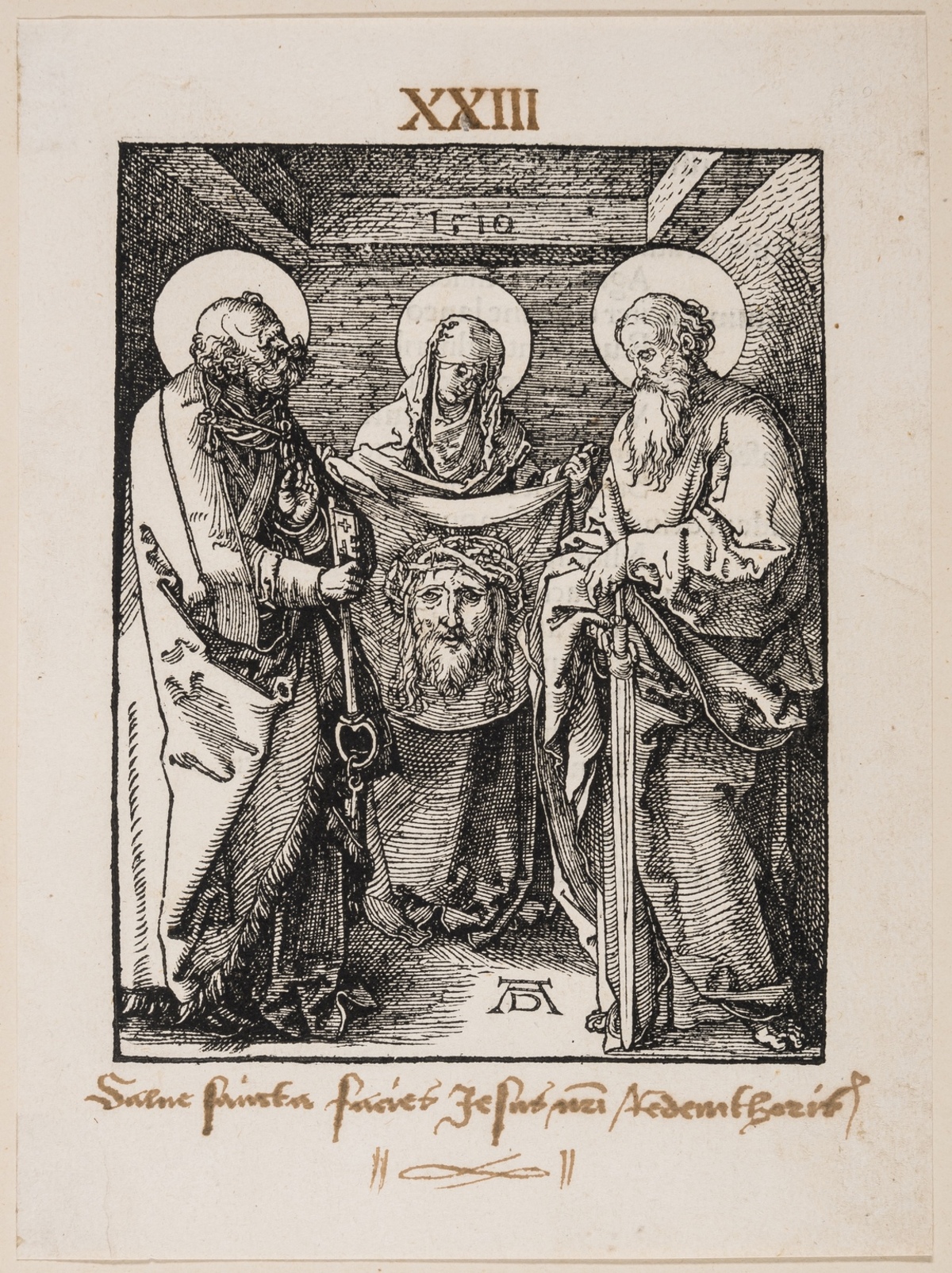 Albrecht Dürer (1471-1528) Veronica with Saints Peter and Paul, from: The Small Passion