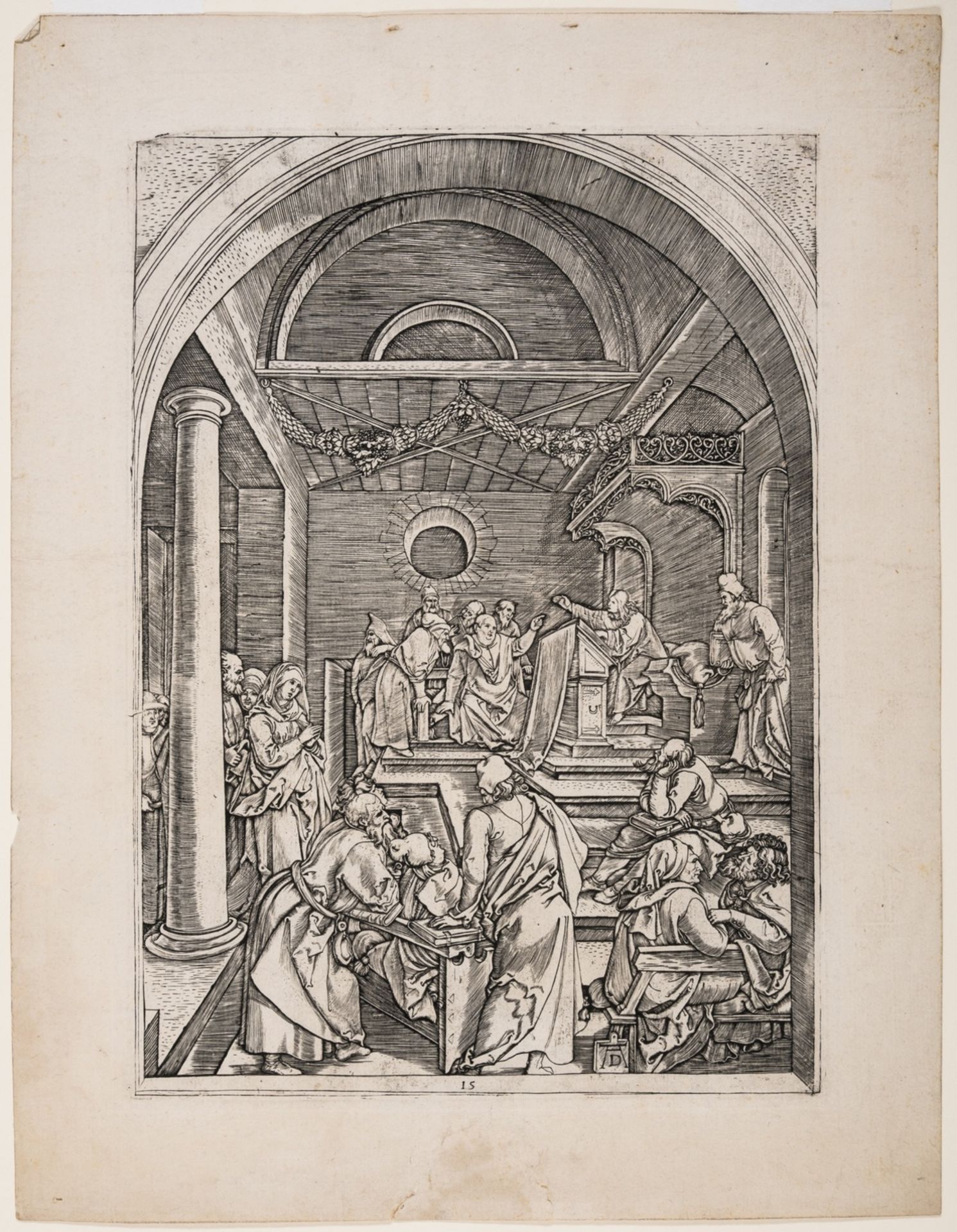 Albrecht Dürer (1471-1528) Christ among the Doctors, from: The Life of the Virgin - Image 3 of 3