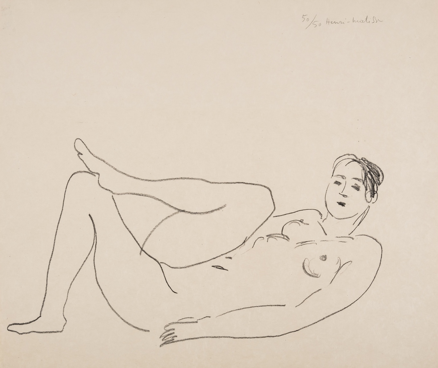 δ Henri Matisse (1869-1954) Nu couché, jambe repliée - Étude de jambes (Duthuit 461)