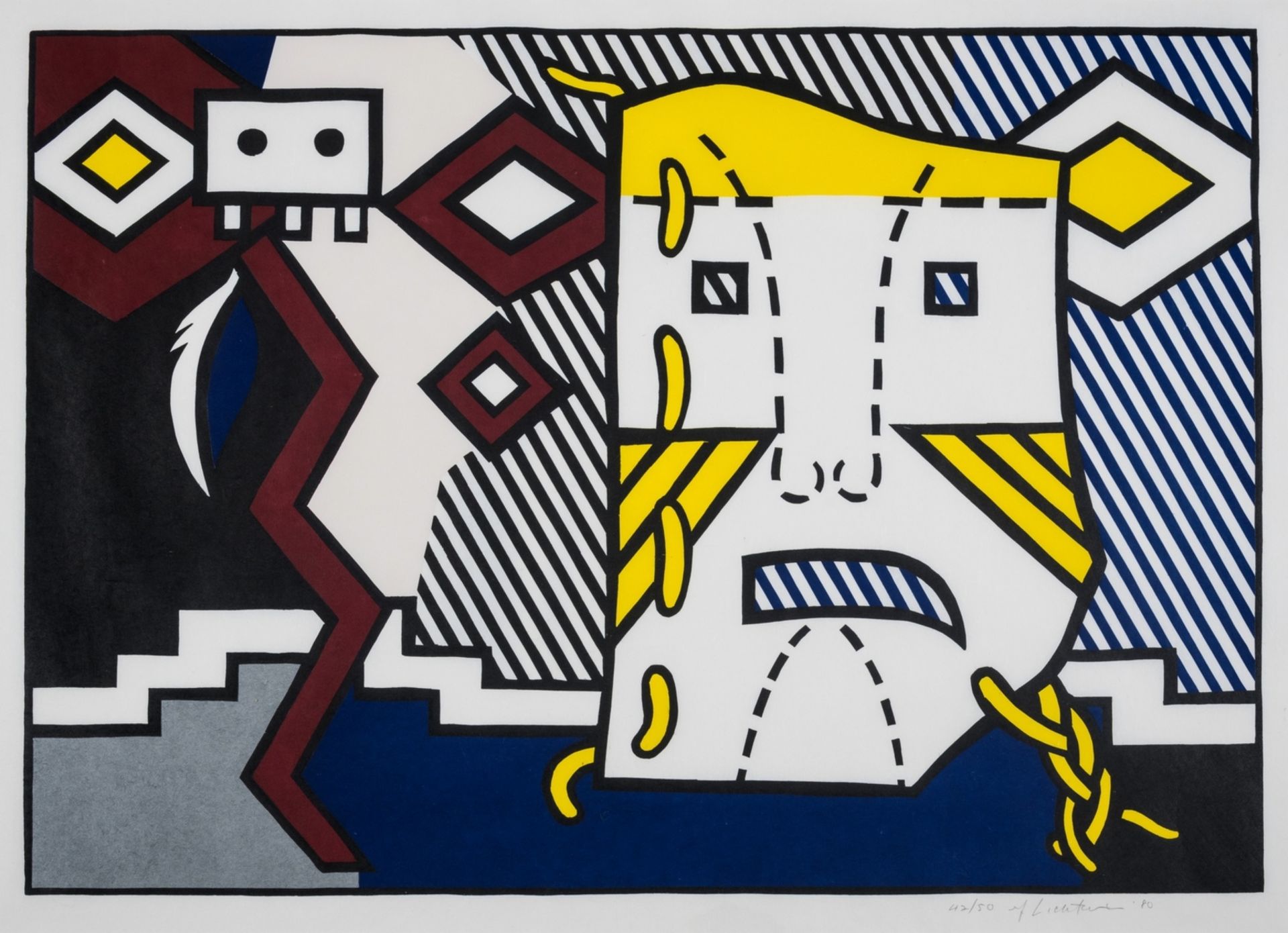 Roy Lichtenstein (1923-1997) American Indian Theme V, from American Indian Theme