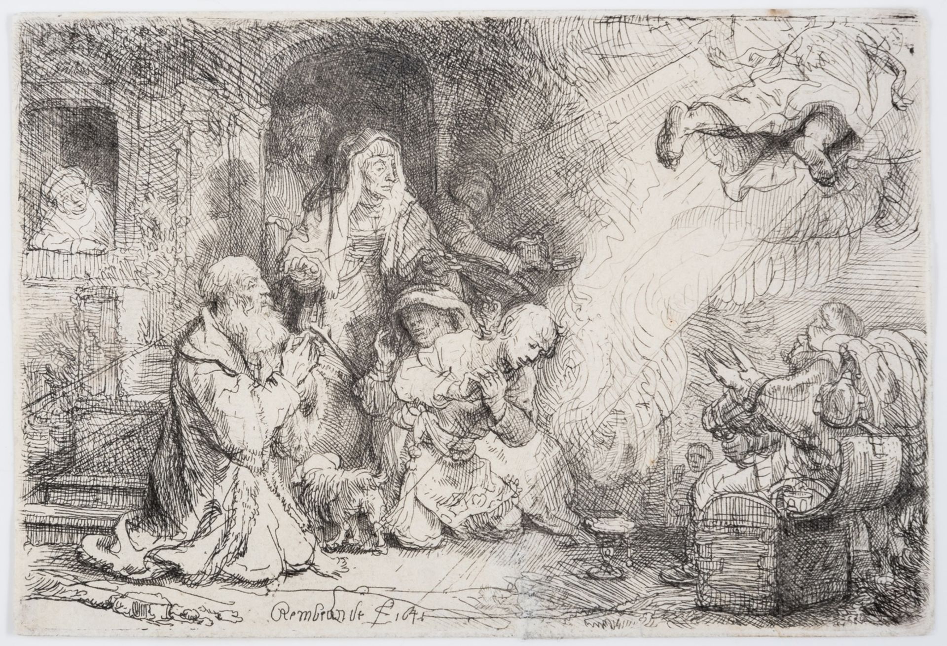 Rembrandt van Rijn (1606-1669) The Angel departing from the Family of Tobias