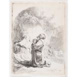 Rembrandt van Rijn (1606-1669) Jerome Praying: Arched