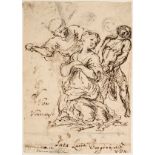 Vincenzo Dandini (1607-1675) Martyrdom of Saint Lucy (recto); Figure study (verso) [and 3 other …