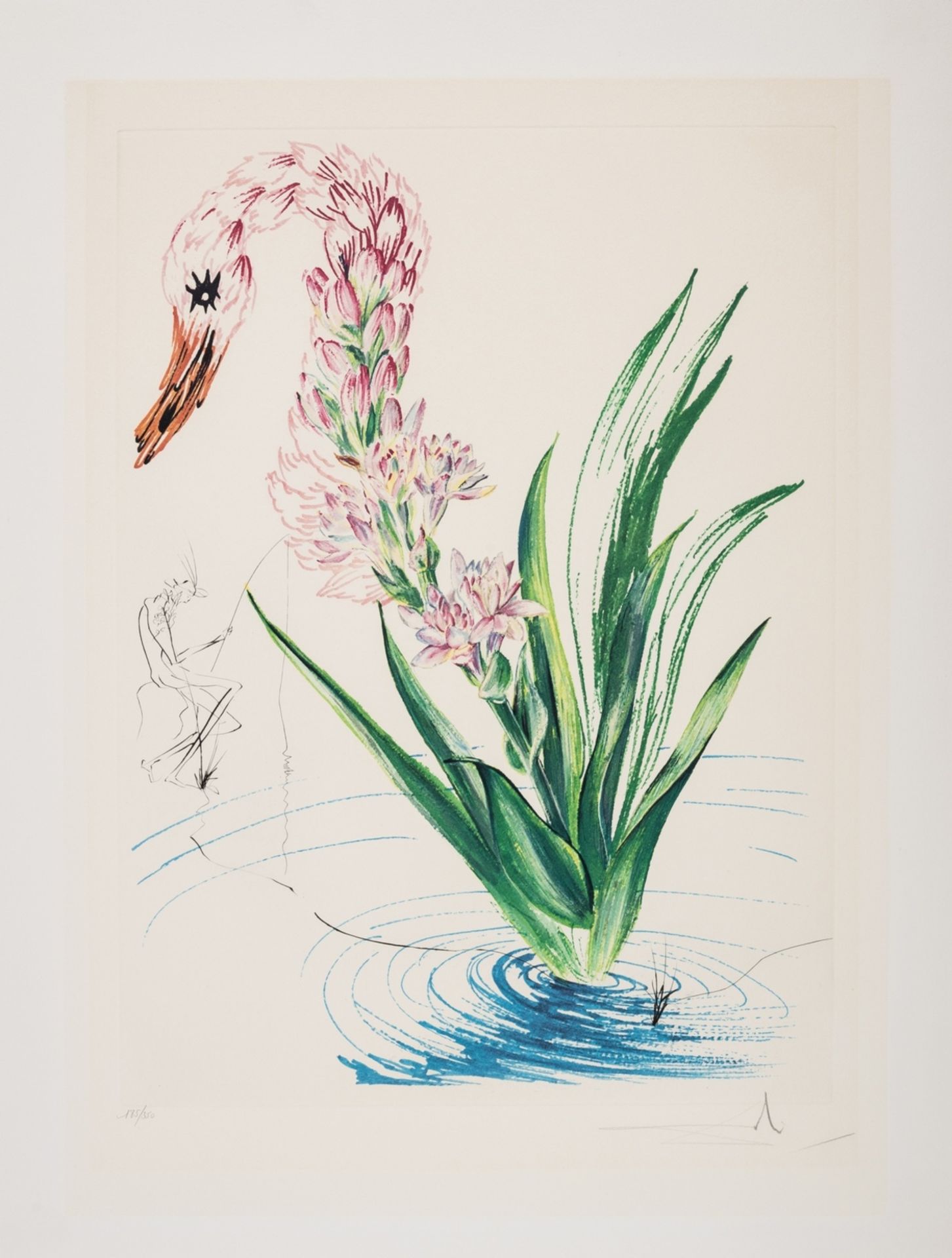 δ Salvador Dalí (1904-1989) Polyanthes, tyberosa et cygnus vegetalis, from Surrealistic Flowers …