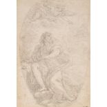 Carlo Maratti (1625-1713), Attributed to. Saint John the Evangelist, with angel pointing out New …