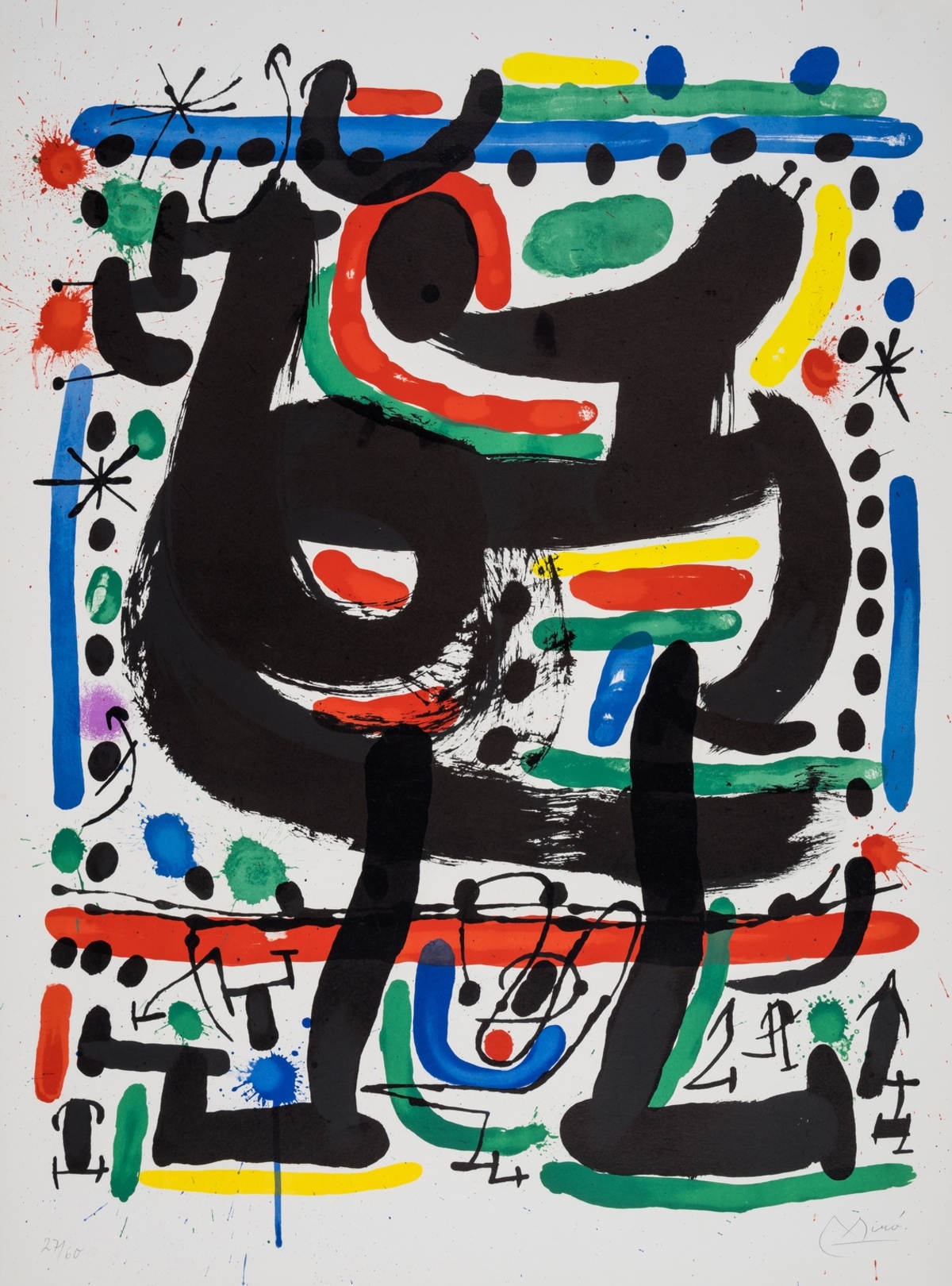 δ Joan Miró (1893-1983) Poster for the Opening of the Mourlot Atelier in New York, proof before …