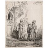 Rembrandt van Rijn (1606-1669) Three Oriental Figures (Jacob and Laban?)