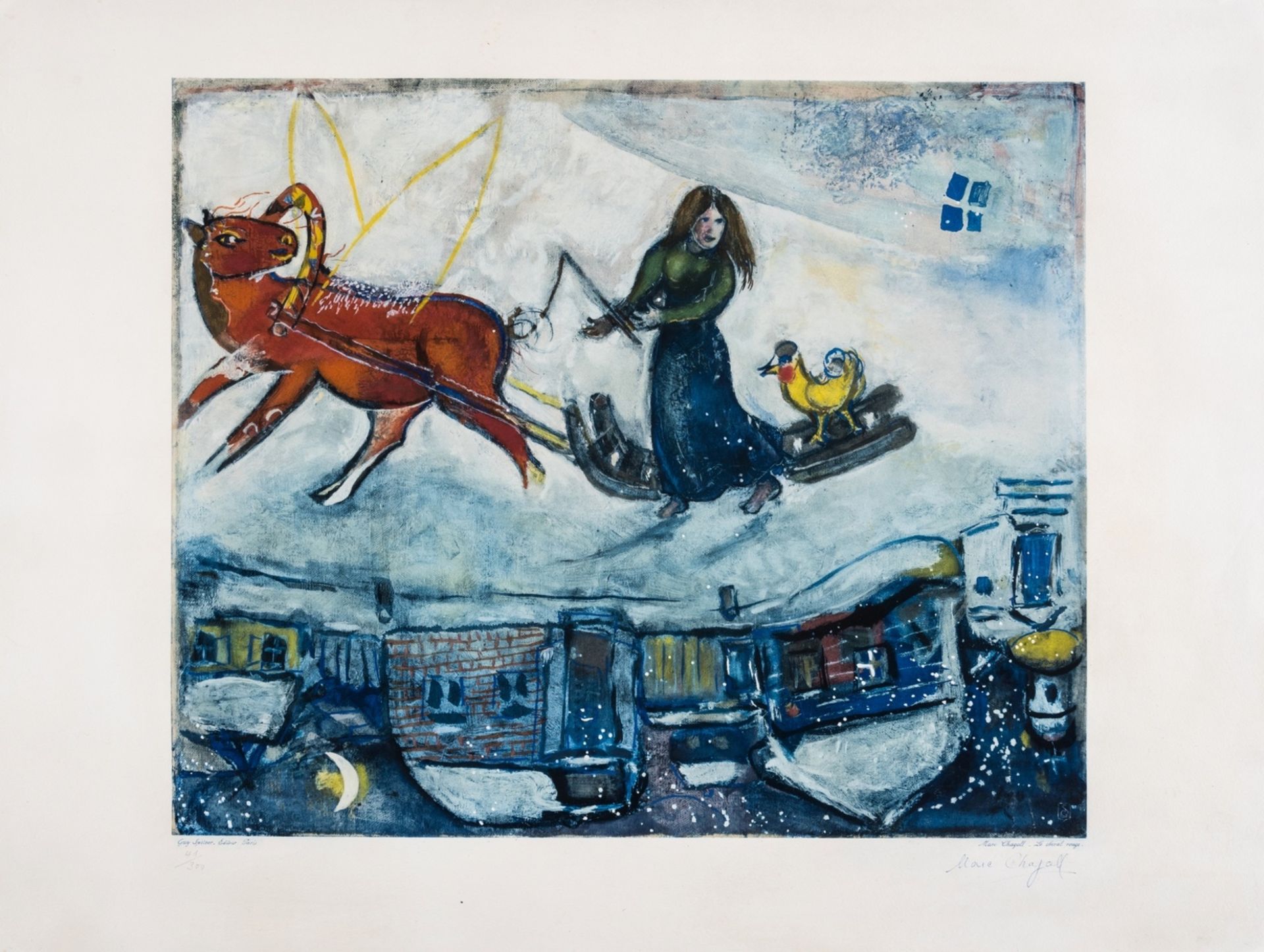 Marc Chagall (1887-1985) after. Le Cheval Rouge