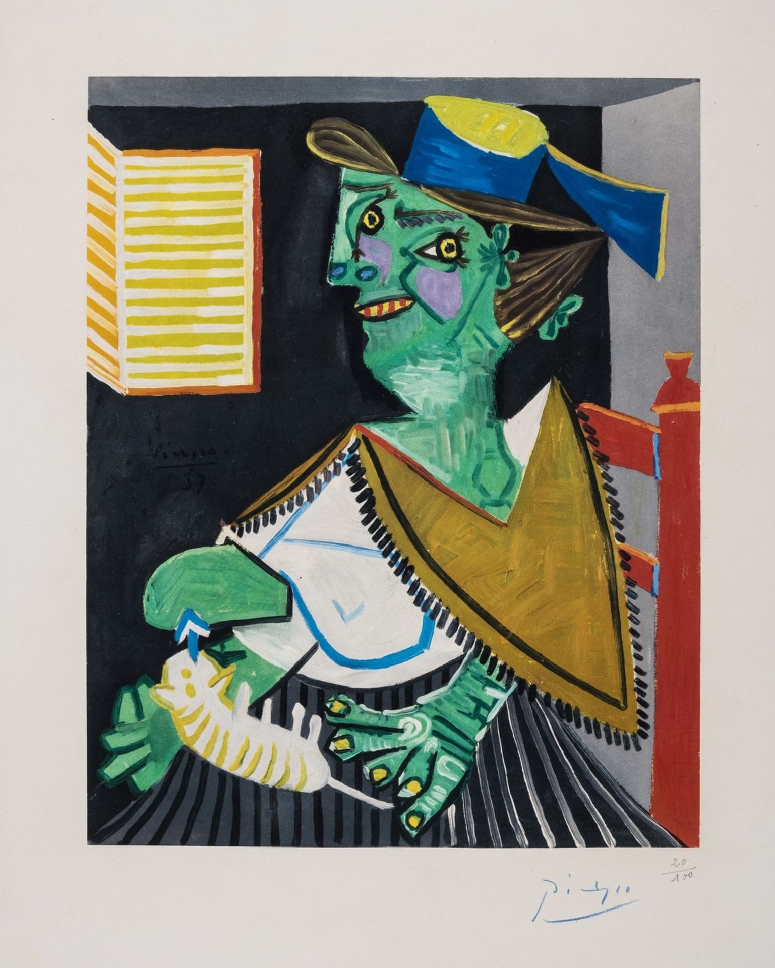 Pablo Picasso (1881-1973) after. Femme Verte au Chat