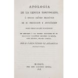 Language.- Basque.- Astarloa (Pablo Pedro de) Apología de la lengua bascongada, ó Ensayo …