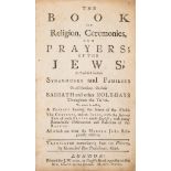 Judaica.- [Mears (Abraham)] The Book of Religion, Ceremonies, and Prayers of the Jews, as …