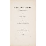 Shelley (Percy Bysshe) Rosalind and Helen, a Modern Eclogue; with other poems, first edition, for …