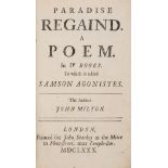 Milton (John) Paradise Regain'd...to which is added Samson Agonistes, second edition, Printed for …