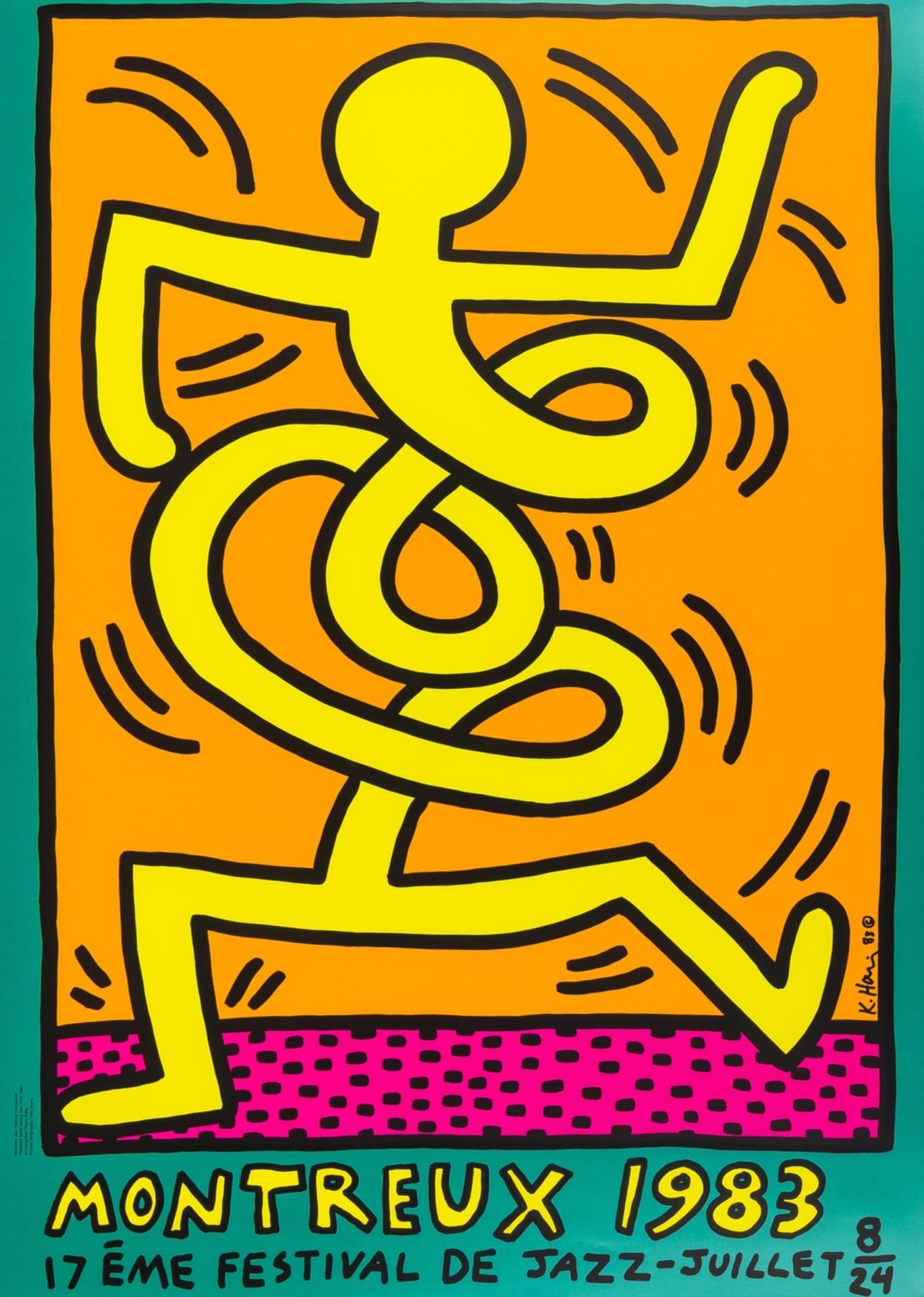 Keith Haring (1958-1990) Montreux 1983 Pink, Green and Yellow (Döring & Osten 8, 9, 10) - Bild 4 aus 4