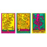 Keith Haring (1958-1990) Montreux 1983 Pink, Green and Yellow (Döring & Osten 8, 9, 10)