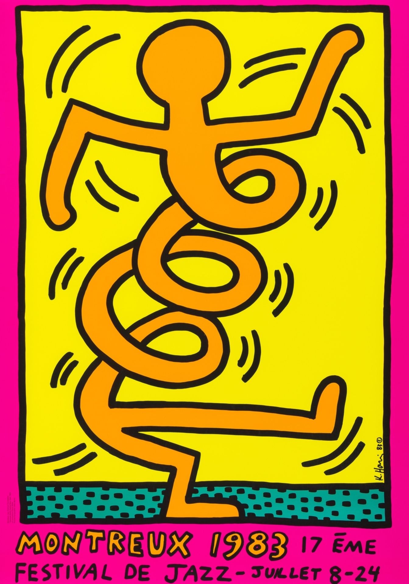 Keith Haring (1958-1990) Montreux 1983 Pink, Green and Yellow (Döring & Osten 8, 9, 10) - Bild 3 aus 4