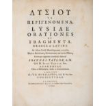 Lysias. Orationes et Fragmenta ..., one of 400 copies, William Bowyer, 1739.