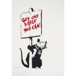 δ Banksy (b.1974) Get Out While You Can (Signed)