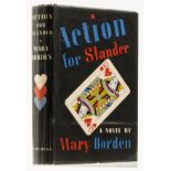 Borden (Mary) Action for Slander, first edition, signed presentation inscription from the author, …