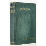 Churchill (Sir Winston Spencer) Savrola, first edition, second state, 1900.