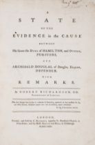 Legal Cases.- Richardson (Robert) A State of the Evidence in the Cause between...the Duke of …