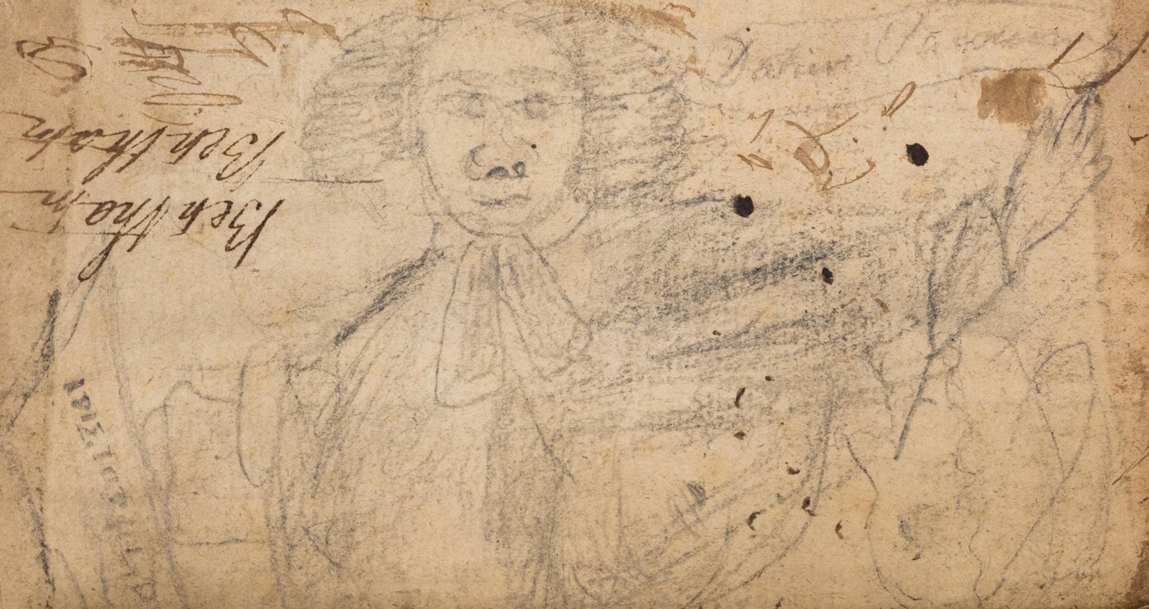 Bentham (Jeremy) [Juvenilia item], including: Bentham's name, doodles, some ink cartoons, pencil … - Image 2 of 2